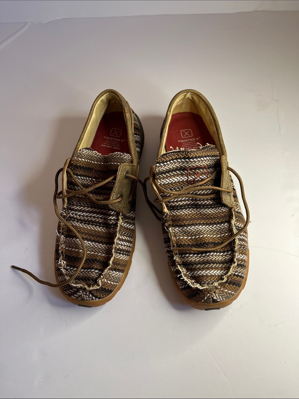 Twisted X Men’s Brown Striped Knit Moccasin Loafers